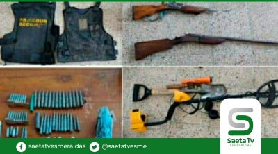 Una aprehendida por presunto delito de tenencia y porte de armas de fuego en cantón 24 de  Mayo