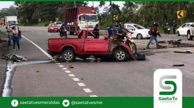 Un muerto por accidente de tránsito en vía la Unión-Quinindé