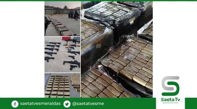 La Policía Nacional incautó 9.5 toneladas de cocaína y armas de grueso calibre en Guayaquil