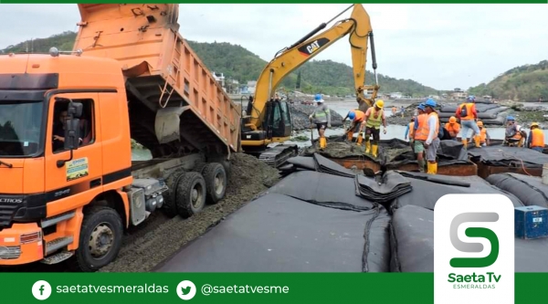 Muro sumergible de Súa avanza en un 92% de construcción