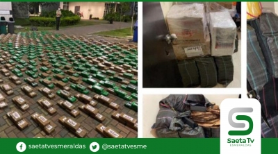 Policía Nacional ubicó una tonelada de drogas en una vivienda en Daule