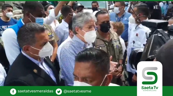 Presidente Lasso vino a constatar daños de los sismos en Esmeraldas