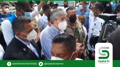 Presidente Lasso vino a constatar daños de los sismos en Esmeraldas