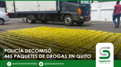 La policía decomisó 445 paquetes de drogas en Quito