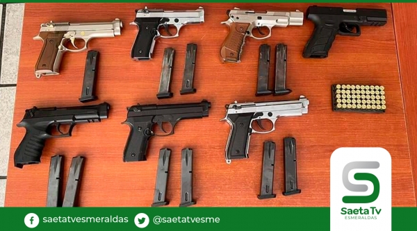 Policía decomisa armas de fuego y municiones en Manabí