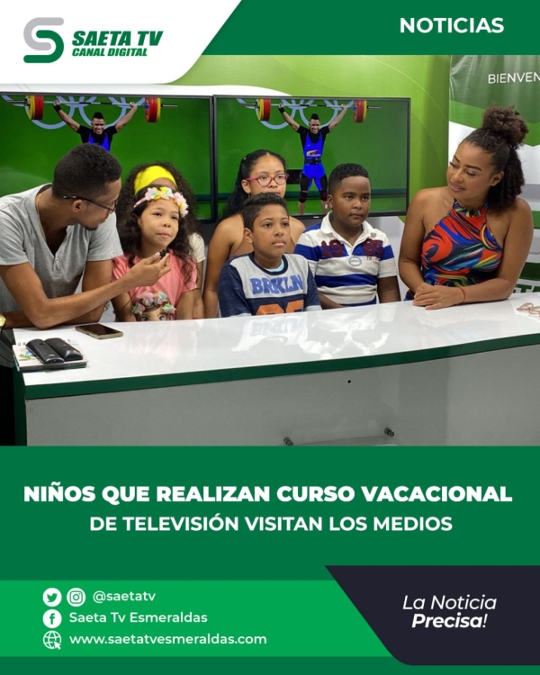 NIÑOS QUE REALIZAN CURSO VACACIONAL DE TELEVISIÓN VISITAN LOS MEDIOS