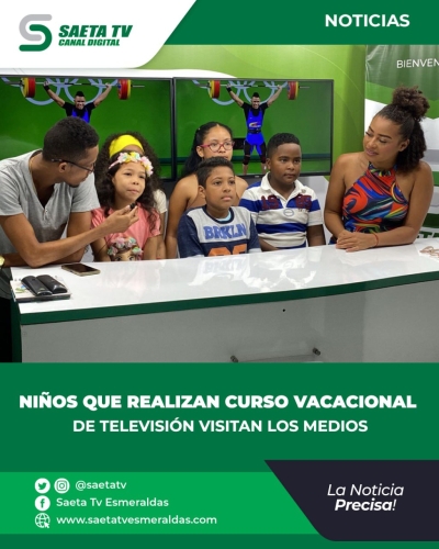 NIÑOS QUE REALIZAN CURSO VACACIONAL DE TELEVISIÓN VISITAN LOS MEDIOS