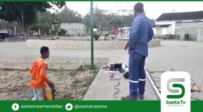 GAD de San Mateo adecenta su parque infantil