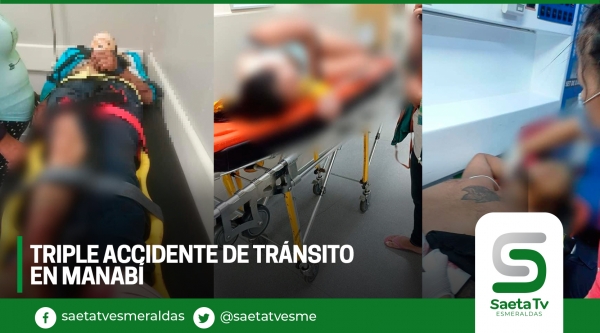 Triple accidente de tránsito en Manabí