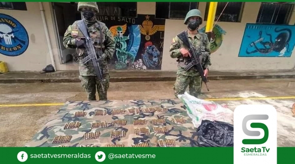 261 municiones para fusil calibre 5.56 fueron decomisados por ejército de Ecuador