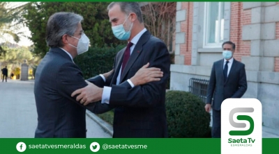 Guillermo Lasso inició viaje a España reunido con el Rey
