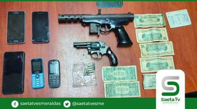En Portoviejo la Policía detuvo a tres ciudadanos que portaban armas de fuego