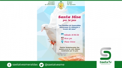Vicariato ofrecerá Misa por la Paz este sábado en la Plaza Cívica