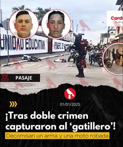 ¡DOBLE CRIMEN!?? Tras asesinar a dos personas, gatillero fue capturado en Pasaje