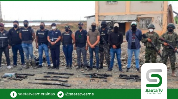 Armas de fuego y municiones fueron incautadas en camaronera de Guayas